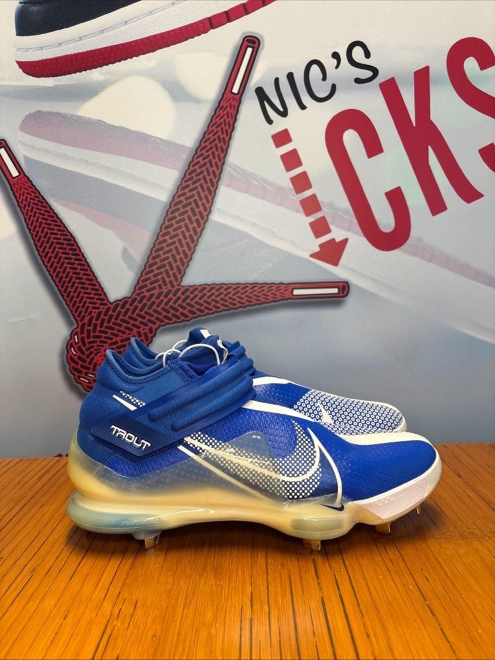 Nike Force Zoom Trout 7 Mid Blue White Baseball Cleats Men’s 14 (CI3134 402) NEW